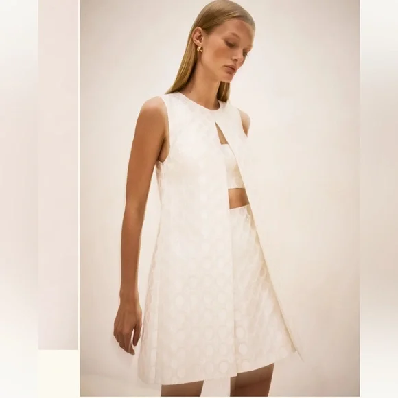 Alexis Asha Dress -Size Medium, ivory jacquard - Picture 4 of 6